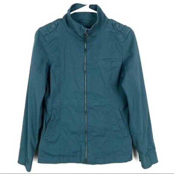 Prana Mayve Cotton Utility Full Zip Jacket Indigo Blue  M​​ - Picture 2 of 9